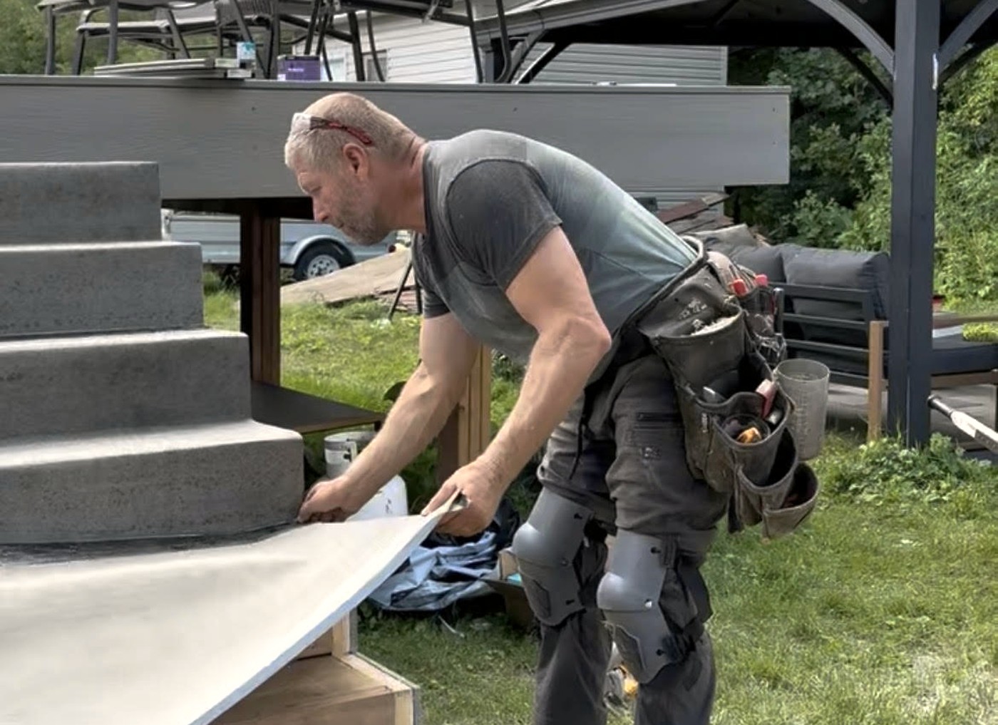 Sylvain Beaupré au travail sur un chantier
